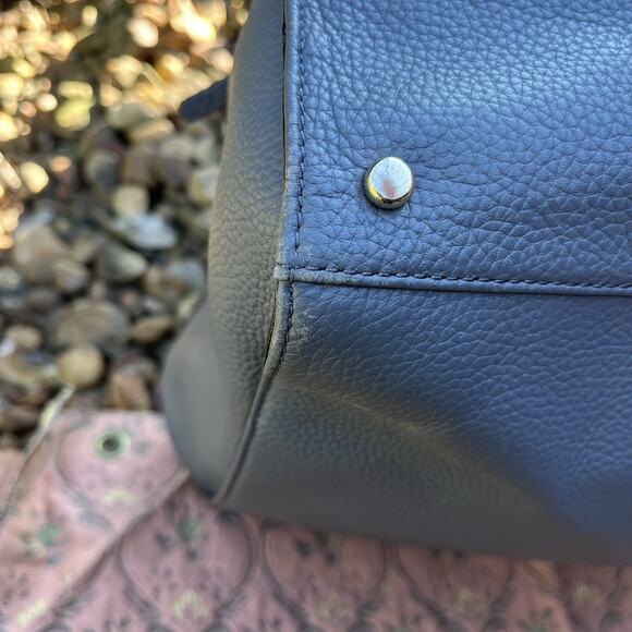 Kate Spade New York Large Gray Baxter Street Fernrose Pebbled Leather Tote Bag - Picture 14 of 16